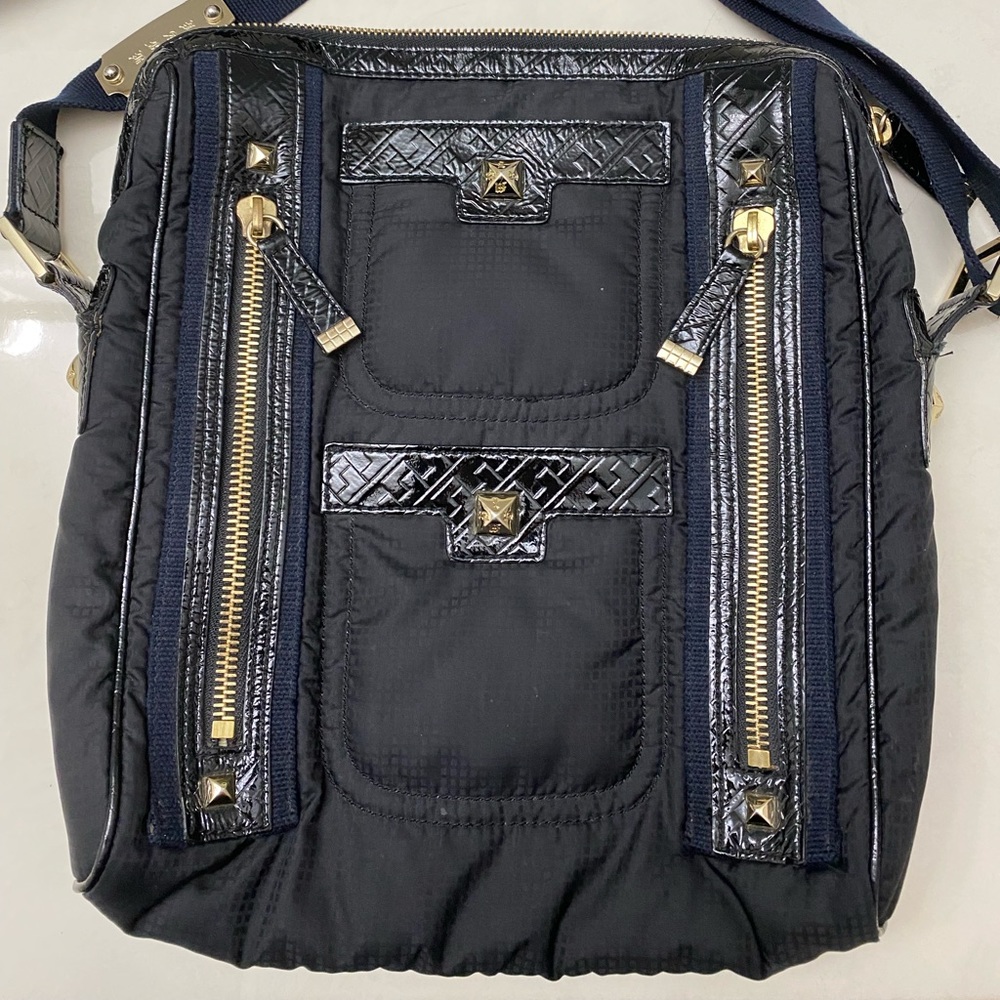LAMB Black Nylon Messenger Crossbody Bag
